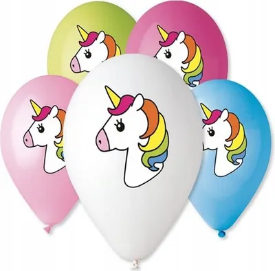 Obrázek produktu pro Balónky latexové - Unicorn - jednorožec - 5 ks - 30 cm