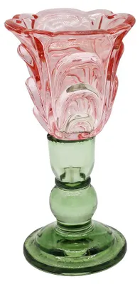 Imagen del producto de Soporte para velas pequeñas de cristal rosa, marca Clayre & Eef
