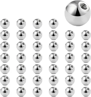 Image de Billes de piercing en acier inoxydable, calibre 14G (5 mm), lot de 40, pour remplacer les piercings