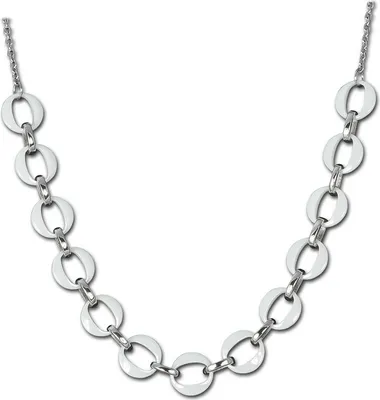 Produktbild von Amello Halskette Edelstahl Keramik 50cm Ringe Schmuck silber weiß D2ESKX47W5