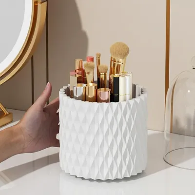 Image de Porte-stylos rotatif, 5 compartiments, 12,2 x 12 cm, pour bureau