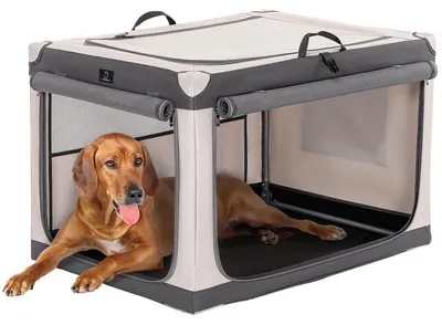 Produktbild von Faltbare Hundebox XXL Grau mit Spiralrahmen für große Hunde