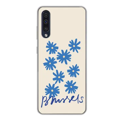 Produktbild von MuchoWow® Handyhülle Schutzhülle Hülle für Samsung Galaxy A50 Blume - Design - Brüssel - Minimalismus Silikon Softcase Handy Hülle - Mobiltelefonhülle