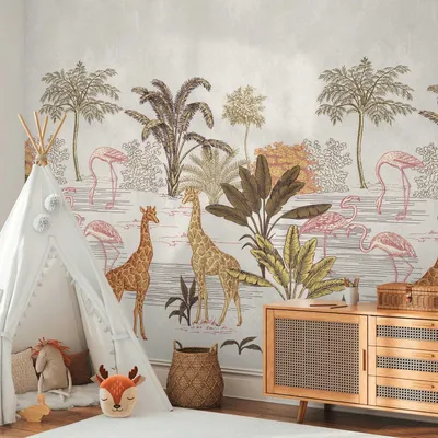 Produktbild von Profhome 398751-GU Fototapete Kindertapete creme beige braun rosa 1,59 m x 2,8 m