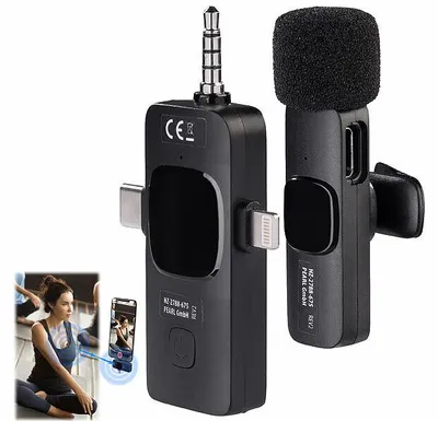 Image de Micro cravate sans fil avec connecteurs USB-C / Lightning / jack 3,5 mm