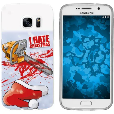 Produktbild von PhoneNatic Case kompatibel mit Samsung Galaxy S7 Silikon-Hülle X Mas Weihnachten Hate X-Mas M8