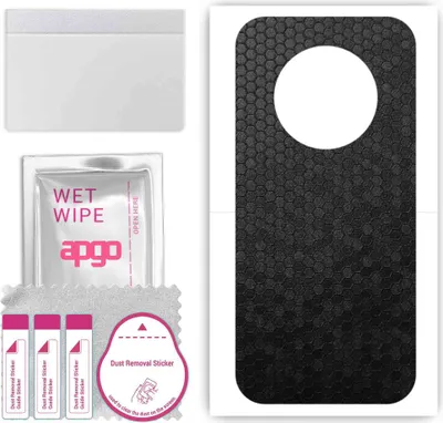 Produktbild von apgo Rückseite Schutzfolie, Skin, kompatibel mit Doogee X97 Pro, Hinten Displayschutzfolie aus Vinylfolie, kratzfest, einfache Montage - Schwarze Honigwabe