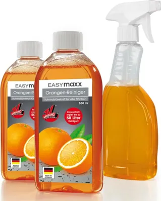 Produktbild von EASYmaxx Orangen-Reiniger 3-teiliges Set – 2 x 500ml Konzentrat + Sprühflasche