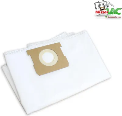 A stack of white vacuum cleaner bags with a cardboard connector.