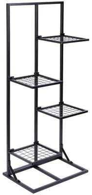 Image de Support à fleurs - Métal - 4 niveaux - 102 cm - Noir