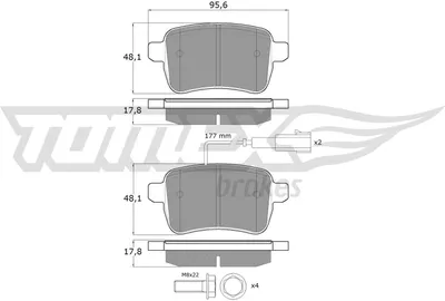 Produktbild von TOMEX brakes Bremsbeläge Satz Hinten Bremsklötze für ALFA ROMEO GIULIETTA (940) TX 17-941