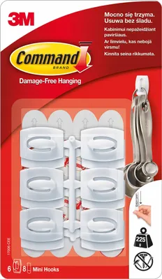 Productafbeelding van Zelfklevende, herbruikbare haken, set van 6 stuks
