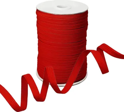 Produktbild von 100m Gummiband Gummilitze 7mm flach gestrickt Stretch Elastisch in 19 Farben, Gurtband:171 rot