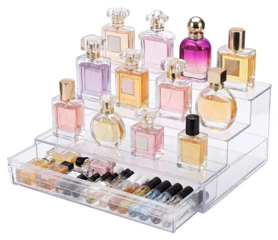 Immagine prodotto di Organizzatore trasparente a 3 livelli per cosmetici e trucchi