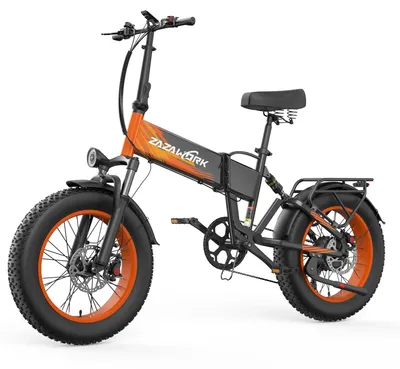 Imagen del producto de Bicicleta eléctrica plegable CF1000 con neumáticos anchos, ideal para terrenos difíciles, batería de 48 V y 20 Ah, protección IP54, capacidad de carga máxima de 150 kg, neumáticos de 20 pulgadas, color naranja