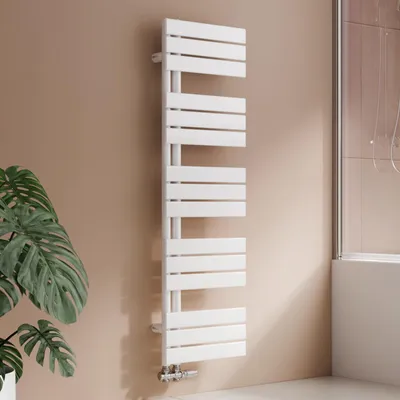 Image de S'AFIELINA 1320x400mm Radiateur de Salle de Bain – Sèche-Serviettes Acier Faible Carbone avec Revêtement Antirouille, Panneau Plat Design, Blanc, 570W