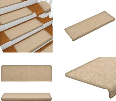 Immagine prodotto di vidaXL Tappeto per scale 15 pezzi 65x21x4 cm Taupe - Tappetino per scale - Tappetini per scale - Tappetini per scale - Tappetini per scale