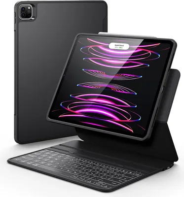 Produktbild von ESR Ascend Case Lite 6B006, iPad Pro 12.9 2022, deutsches QWERTZ Tastaturlayout schwarz