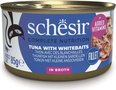 Produktbild von SCHESIR in cooking water Tuna with whitebait - nassfutter für Katzen – 85 g