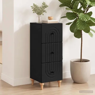 Immagine prodotto di vidaXL Mobiletto con cassetti, 33 x 34,5 x 90 cm, materiale composito in legno, nero
