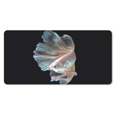 Produktbild von MuchoWow® Mauspad Mousepad Fisch - Schwanz - Schwarz 60x30 cm - Mousepads - Maus Mat - Pad - Mausunterlage - Nachhaltig