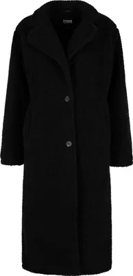 Zdjęcie produktu dla Urban Classics Mantel Damen Ladies Teddy Długi płaszcz schwarz XS