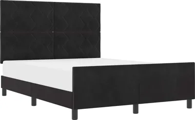 Zdjęcie produktu dla Łóżko na sprężynach skrzyniowych z zagłówkiem czarne 160 x 200 cm aksamitne