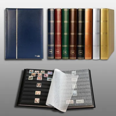 Immagine prodotto di Prophila Collection 60 - Album per francobolli con pagine nere, copertina imbottita blu