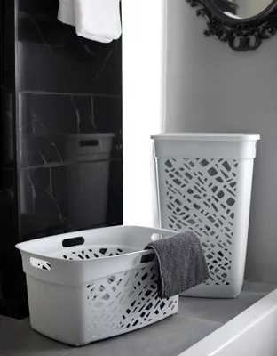Image de EDA Panier à linge ALMERIA 45 litres PP gris