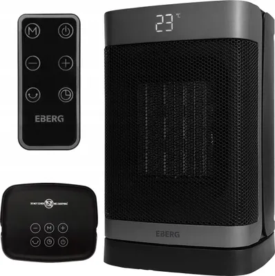 Obrázek produktu pro Elektrický sloupový ohřívač EBERG NOX s keramickým ventilátorem 1500W s dálkovým ovládáním LED