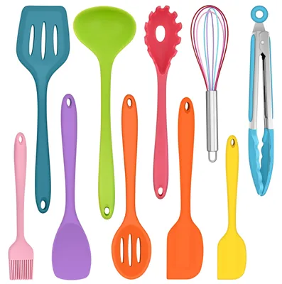 Produktbild von Solidchoice – Set mit 10 Silikon-Küchenhelfern, hitzebeständig und spülmaschinenfest