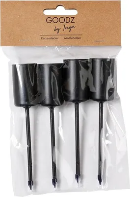 Produktbild von Kerzenhalter mit Spieß 12cm 4 Stk schwarz