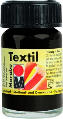 Zdjęcie produktu dla Marabu Textil 073, 15 ml, Czarny, Zmywalny, 1 szt.