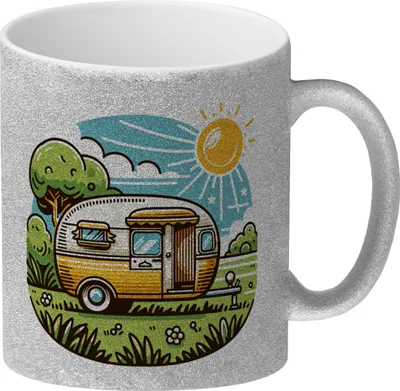 Produktbild von Campingtasse Glitzer-Kaffeebecher