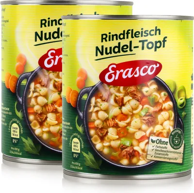 Produktbild von Erasco Rindfleisch Nudel-Topf 800g Fertigessen (2er Pack)