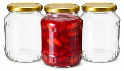Obrázok produktu pre Sklenená nádoba s objemom 1,5 litra, so skrutkovacím uzáverom, zlatá farba, model TO 82 (12 kusov)
