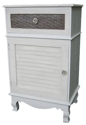 Image de Casa Padrino Commode de style rustique gris clair / marron 45 x 32 x h. 76 cm - Commode faite main avec porte et tiroir