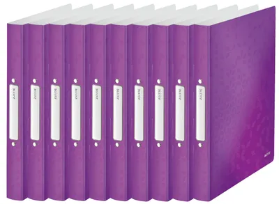 Zdjęcie produktu dla Leitz 42570062, A4, Okrągły pierścień, Polipropylen (PP), Metaliczny, Fioletowy, Biały, 190 ark.