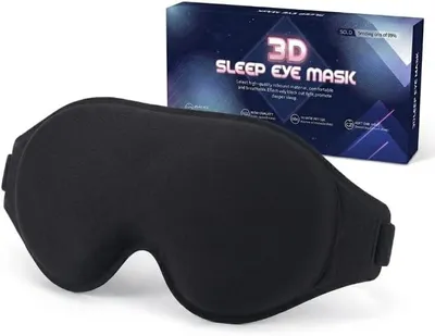 Produktbild von 3D Schlafmaske, für Seitenschläfer, verstellbares Gummiband, atmungsaktiv, lichtblockierend, für Reisen