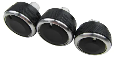 Immagine prodotto di Interruttore selettore, set di controllo per riscaldamento, climatizzazione, aria condizionata e ventilazione, per Volkswagen, con manopola rotativa in alluminio cromato