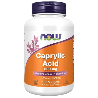 Produktbild von Caprylsäure 600 mg 100 Weichkapseln Now Foods