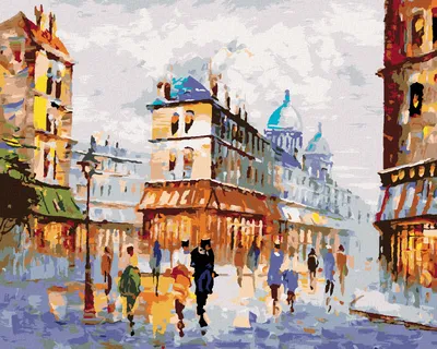 Produktbild von Zuty - Malen nach Zahlen - STRASSENANSICHT PARIS, 40x50 cm, mit Keilrahmen (bereits gespannt)