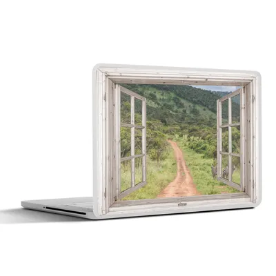 Produktbild von MuchoWow® Laptop Aufkleber Sticker Cover Durchschauen - Zebra - Afrika 25x18 cm - Laptop-Deko