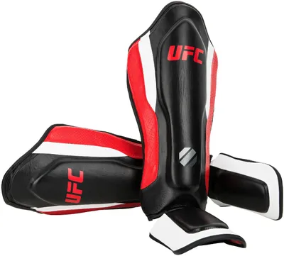 Produktbild von UFC Training Shin Guard Leather Schwarz/Rot-L/XL (UHK-69980)-L/XL