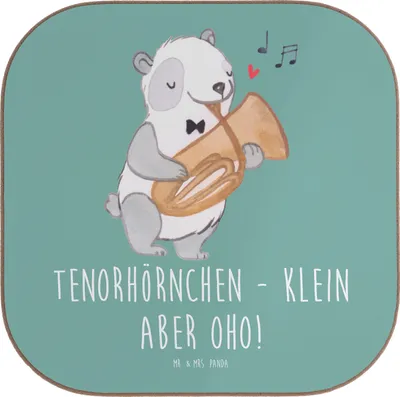 Produktbild von Mr. & Mrs. Panda Tischuntersetzer Tenorhörnchen Magie - Meeresbrise - Geschenk, Untersetzer Glas, Blasorchester, Tenorhorn, Tassenuntersetzer, Musiker, Brassband, Coaster