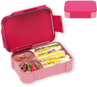 Produktbild von Ibenzoa® Kinderfreundliche, wiederverwendbare Lunchbox – 900 ml, mit Fächern & auslaufsicherem Deckel, je Fach Silikondichtung, BPA‑frei, -20 °C bis 120 °C, mikrowellen‑ & spülmaschinengeeignet