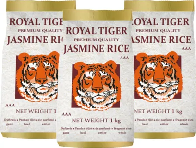 Produktbild von Royal Tiger Jasminreis Duftreis 3x 1kg Langkornreis aus Kambodscha