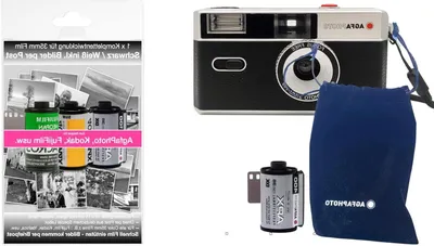 Productafbeelding van Analoge Camera Set - Kleine Beeldcamera - Foto's Maken - Compleet Met Ontwikkeling - 35 mm - Zwart