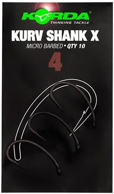 Produktbild von Korda Kurv Shank X - 10 Karpfenhaken, Größe:4