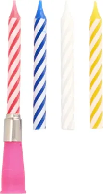 Produktbild von Musikkerze 12 cm farbig sortiert "Happy Birthday" mit 3 Ersatzkerzen